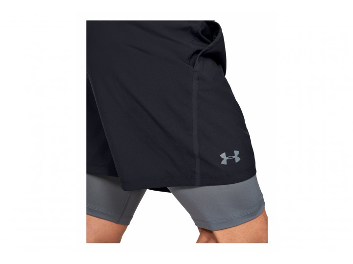 UNDER ARMOUR-панталон-къс-1345320-001 Qualifier 2-in-1 Short-black